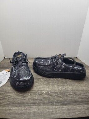 Hey Dude Jelly Roll Limted Edition Wally Comf Slip-On Black Camo Men US 8 New